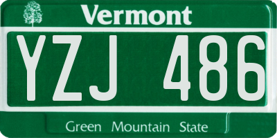 VT license plate YZJ486