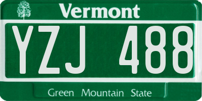 VT license plate YZJ488
