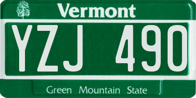 VT license plate YZJ490