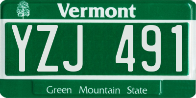 VT license plate YZJ491
