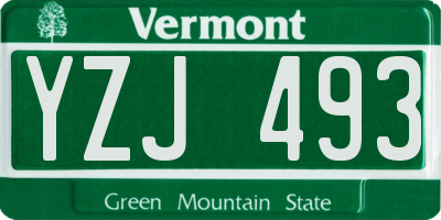 VT license plate YZJ493