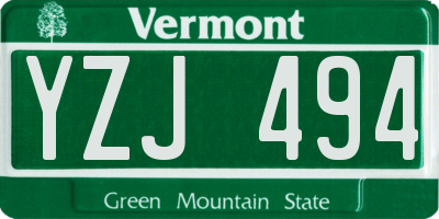 VT license plate YZJ494