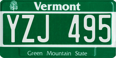 VT license plate YZJ495