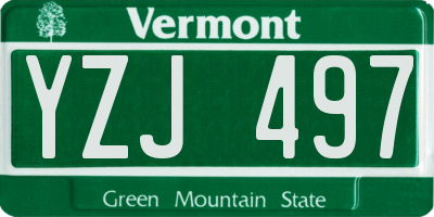 VT license plate YZJ497