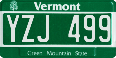 VT license plate YZJ499