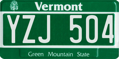 VT license plate YZJ504