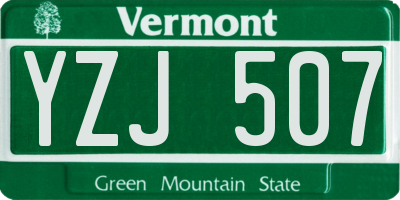 VT license plate YZJ507