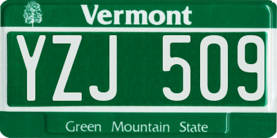 VT license plate YZJ509