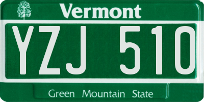 VT license plate YZJ510