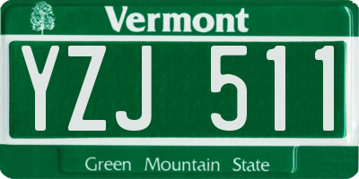 VT license plate YZJ511