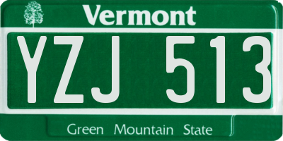 VT license plate YZJ513