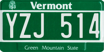 VT license plate YZJ514