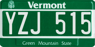 VT license plate YZJ515