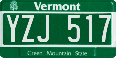 VT license plate YZJ517
