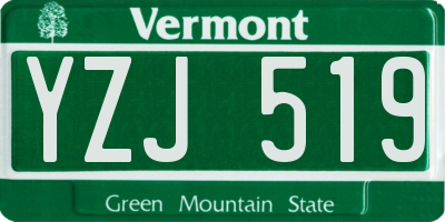 VT license plate YZJ519