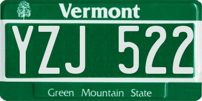 VT license plate YZJ522