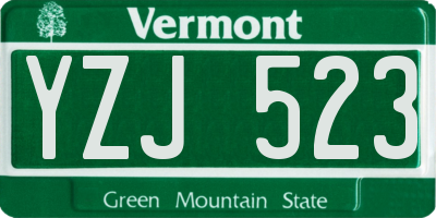 VT license plate YZJ523