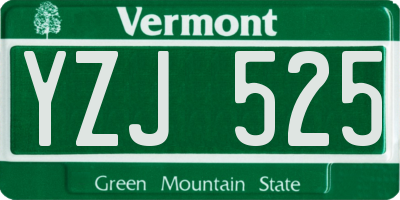 VT license plate YZJ525