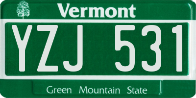 VT license plate YZJ531