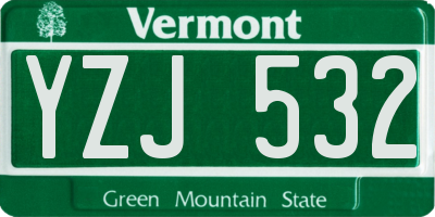 VT license plate YZJ532