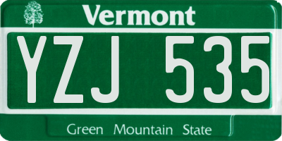 VT license plate YZJ535