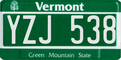 VT license plate YZJ538