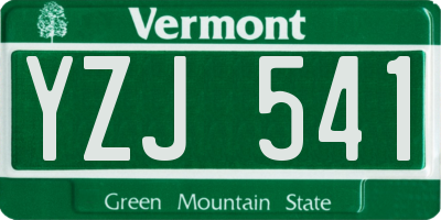 VT license plate YZJ541