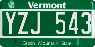VT license plate YZJ543