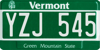 VT license plate YZJ545
