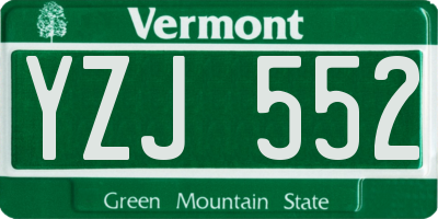 VT license plate YZJ552