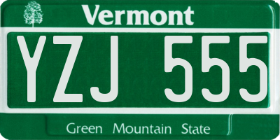 VT license plate YZJ555