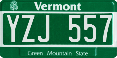 VT license plate YZJ557