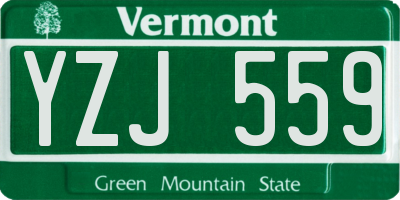 VT license plate YZJ559