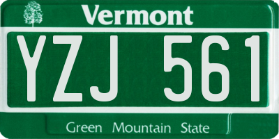 VT license plate YZJ561