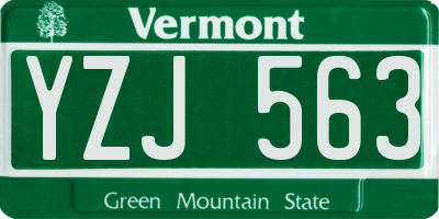 VT license plate YZJ563