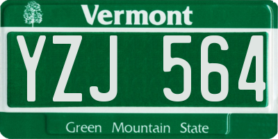 VT license plate YZJ564