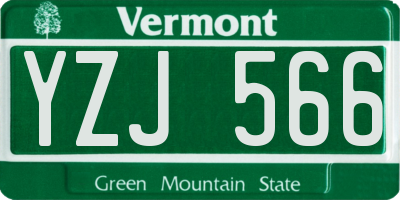 VT license plate YZJ566