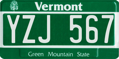 VT license plate YZJ567