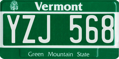 VT license plate YZJ568