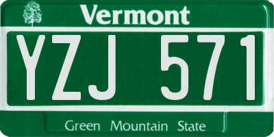 VT license plate YZJ571