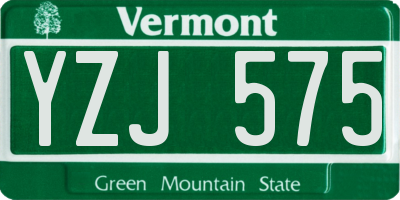 VT license plate YZJ575