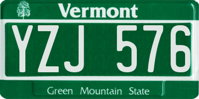 VT license plate YZJ576