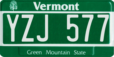 VT license plate YZJ577