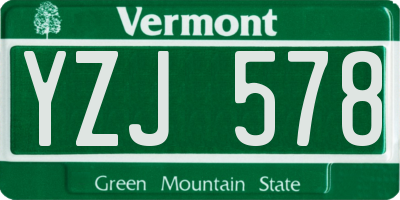 VT license plate YZJ578