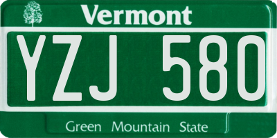 VT license plate YZJ580