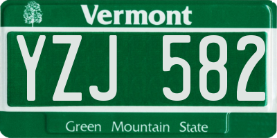 VT license plate YZJ582