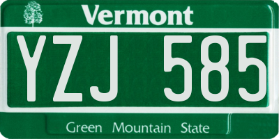 VT license plate YZJ585
