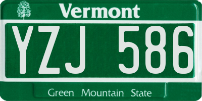 VT license plate YZJ586