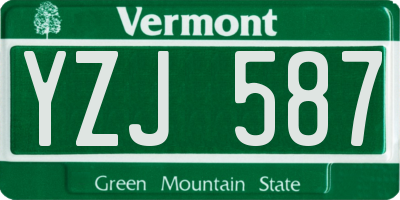 VT license plate YZJ587