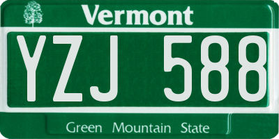 VT license plate YZJ588
